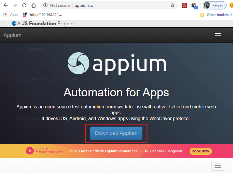 Download appium client
